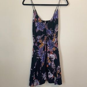 Free People Black Multicolor Floral Dress